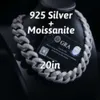 Custom Fine Jewelry Bling 925 Moissanite Diamond 22mm Width Cuban Link Chain Necklaces