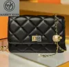 2024 bolsa de designer Lingge Chain Bag Pequena Bola Dourada Conjunto de Diamante Bolsa de Ombro Único Crossbody Bolsa Pequena Crossbody Postman Bag Substituição Logo MARRY KOSS