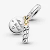 Ny ankomst 100% 925 Sterling Silver Två-ton födelsedagsljus dingle charm passar original europeisk charmarmband mode smycken AC284Q