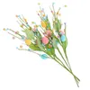 Fleurs décoratives, 4 pièces, boutures d'œufs de pâques, ornement, Bouquet artificiel, guirlande, Branches, accessoires de décoration d'arbre