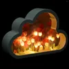 Table Lamps Night Light Handmade DIY Cloud Tulip Mirror Luminous Ornaments Artificial Plastic Lamp