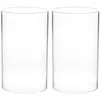 Candle Holders 2 PCS skugga Transparent Cover Classic Holder Sleeve Desktop Clear Open Ended Shades Glass