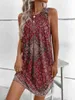 Grundläggande casual klänningar vintage kvinnor Slest Geometry Tryckt Etnisk stil Klänning Summer Tank Beach Loose Mini Dress Casual Fashion Clothing Vestidosc24315