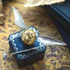 Creative Gold Snitch Series Ring Box Proposition Mystery Luxury Metal Jewelry Storage Case Anneaux de mariage Cute Wings Girl Gift 240309