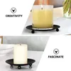 Candle Holders 4 Pcs Iron Holder Vintage Home Decor Practical Candleholders Desktop Metal Novel Tabletop Decorative