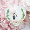 Décoration de fête MR MRS Cerf Elk Joyeux 50 pcs Amour Coeur Forme Étiquettes En Papier Emballage Décor Étiquettes Faveur De Mariage Cadeaux Étiquette Étiquette