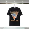 T-shirt da uomo T-shirt da uomo Camicia Casablanc Uomo di lusso T Primavera Estate Nuovo stile Arcobaleno Fungo Girocollo Breve Seeves Traspirante Dhs8M