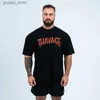 Męskie koszulki fitness Thaage Mens Running Lose Ultrafine T-shirt z krótkim rękawem bawełniany lato męskie ćwiczenia fitness Najwyższe klasy Mens Q240316