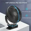 Electric Fans USB Charging Home Room Table Wireless Electric Fan 10000mAh Battery Outdoor Travel Portable Clip Ceiling Fan 4 Speed Adjusted 240316