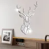 Bucks Deer Head Acrylic Mirror Wall stickers for Living room Bedroom Art 3d Decoration Home Decor 240312