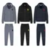 Ralph Mens Tracksuits Mesn Tracksuits Velvet Polo zamek błyskawiczny Rl Długie rękaw z kapturem grube designerskie męskie dressit ograniczony garnitur kobiet