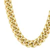 Lo último en joyería de acero inoxidable chapada en oro de 18 quilates de alta calidad, collar de Hip Hop con cadena gruesa grande P203187