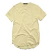 ZSIIBO TX135C MENS T 셔츠 확장 둥근 스위프 TSHIRT TSHIRT CUVED HEM LONG LINE TOPS 힙합 도시 블랭크 티 옷 스트리트웨어 240227