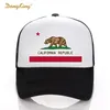 DongKing Sombrero de camionero de moda Bandera de California Gorra de malla Snapback Retro Amor de California Vintage República de California Oso Top D18110602683