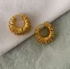 Stud Bottega Europese en Amerikaanse lente gouden oorbellen Stud Niche Design High-End Licht Luxe Mode Tide Merk Retro Wild Sieraden Gift001