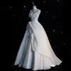 Luxuriöses weißes Satin-Chiffon-trägerloses Hochzeits-Maxi-Brautkleid, elegantes langes Ballkleid, Abendgast, formelle Party-Frauenkleider 240314