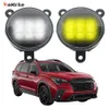 White + Yellow Led Lights Car Fog Lamp Assembly PTF Fog Driving Light for Subaru Ascent 2023 2024 Driving Light DRL with Lens (40W/Pair)