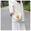 Summer New Color Cotton Woven Flower Shoulder Crossbody Mini Shell Bag Beach Vacation Fashion Women's