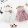 Girl's Dresses Flower dresses for girls for wedding Backless cute little girls birthday princess dresses first communion white lace dress 240315