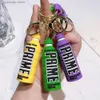 Keychains Lanyards 1Pc Prime Drink Keychain Colorful Drink Bottle Doll Keychain Car Key Bag Pendant for Women Men Party Favors Keyring Gifts Y240316