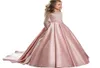 2019 Summer Bridesmaid långärmad släpande prinsessklänning Elegant satin barnklänningar för flickor barnfest och bröllopsklänning J3614133