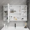 Badkamer Wastafel Kranen Slimme Spiegelkast Wandmontage Organizer Beauty Dressing Alumimum Anti-Fog Verlichting