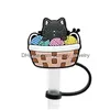 Drinking Sts 17 Colors Cats Kitten Sile St Toppers Accessories Er Charms Reusable Splash Proof Dust Plug Decorative 8Mm Party Drop Del Otgcd