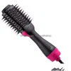 Fers à friser 2 en 1 Sèche-cheveux multifonctionnel Brosse rotative Rouleau Rotatif Styler Peigne Coiffage Fer à friser Air Comb3371 Dh2Rl