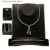 Conjuntos de joias de casamento Conjunto de joias HADIYANA Romântico Simples Mulheres Casamento Noiva Zircônia Colar Brincos e CN022-1 Conjunto De Joyas Q240316