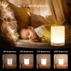 Bordslampor Smart LED Night Lightortable Touch Control Table LampusB laddningsbar RGB omklädningsrum Dekor för barn sovrum camping yq240316