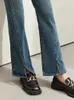 Мужские джинсы AMII, минималистичные джинсы для женщин, новинка зимы 2023, классические джинсовые брюки с двойной талией и разрезами в стиле ретро, 12344342L2403