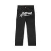 Pantalones vaqueros morados para hombre Y2k Badfriend Hip Hop Letra impresa Pantalones negros Hombres Mujeres Moda Casual Rock Pie ancho Pantalón holgado Streetwear Fm Winter01 696