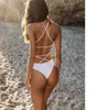 Sexy Strappy One Piece Girls Swimswear 2019 Women Female High Weist White Bikini Badeanzug Biquini Brasileiro Beach Wear2497053