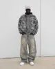 Street Retro Raw Edge Haftowe workowate dżinsy dla mężczyzn moda wzór hip -hopu Kobiety Patchwork Dżinsowe spodnie Y2K 240311