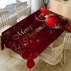 Nappe de table rectangulaire avec cloches de noël, ruban rouge, motif guirlande de nœuds, pour cuisine, fête de mariage, tapis de pique-nique en plein air