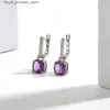 Hochzeitsschmuck-Sets Erstaunliche Silberohrring-Halskette, geeignet für Frauen und Mädchen, natürlicher Amethyst, Februar-Geburtsstein, Schmuckratschläge, Dating Q240316