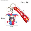 Keychains Lanyards Magical Digital Circus Pomni Jax Sile Cartoon Keychain Toy Theatre Rabbit Doll Filling Toy Childrens Christmas Gift Y240316