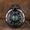 Pocket Watches Compass Fashion Design Vintage Hollow Skeleton Watch Black Starry Round Dial Antique Pendant Clock Gifts Men Women2039