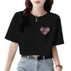 Pure Cotton Womens kortärmad t-shirt 2024 sommar ny koreansk stil trendig student lös halvärmad topp med en basskjorta