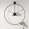 Wandklokken Modern Design Handen Batterij-aangedreven Ronde Metalen Klok Minimalistisch Decor Nordic Horloge Kamerdecoratie