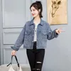 Vintage-Designerjacke für Damen, langärmelig, karierte Jeansjacken, Denim-Damenmantel