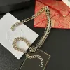 2024 Hot Messing Materiaal 18K Vergulde Chokers Kettingen Hiphop Stijlen Designer Merk Letter Ingelegde Kristallen Kettingen Ketting Liefhebbers Kerst sieraden Cadeau met Doos