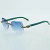 fashion cut lens blue bouquet diamond 8300817 with natural green wood arm size 18-135 mm