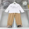 New Baby Tracksuits Designer Kids Clother Size 100-150 Autumn SET SET SET PULLOVER PULLOVER و KHAKI DASAL