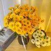 Dekoracyjne kwiaty symulowane bukiet słoneczników i stokrotek DIY Wedding Home Dekora