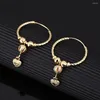 Boucles d'oreilles créoles tendance en forme de boule de cœur pour femmes et filles, bijoux en perles éthiopiennes, arabie saoudite, cadeau du moyen-orient