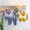Clothing Sets Baby Girls Cotton Clothes Spring Autumn Children Shirt Sweater Vest Plaid Shirt Pants 3Pcs/Set Infant Outfit Kid Fashion Toddler