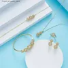 Wedding Jewelry Sets Womens exquisite jewelry set fashionable necklace white stone jewelry accessories wedding gifts Q240316