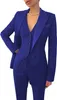 Pantalon de deux pièces pour femmes Business Women Suit Set 3 pièces Encoche Revers Gilet à poitrine unique pour le travail de bureau Costumes de dame (pantalon blazer)