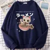 Танки Harajuku Cat Neko Noodles Ramen Одежда с принтом Harajuku Индивидуальный свитер Удобный повседневный пуловер Осенние женские топы в стиле хип-хоп